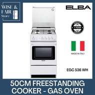 ELBA 50CM FREESTANDING COOKER - GAS OVEN - EGC 536 WH