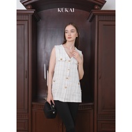 KUKAI | Amara Tweed Top - Women's V-Neck Tweed Top - Women's V-Neck Tweed Top