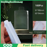 Ed 100Pcs Raised Transparent Card Sleeves Clear Smooth Pull Tab Protectors for Trading Game Collecti