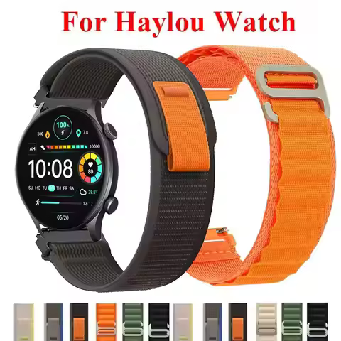 22mm Nylon Loop Strap For HAYLOU Solar Ultra Smartwatch Bracelet Sport Correa For Haylou Solar Solar