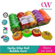 QeQe Giler Roll Bubble Gum 30pcs per pack Jomei Bubble Gum Mixed Fruit Flavour