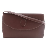 【日本直郵】卡地亞 CARTIER Must Line 肩背包 2WAY 手拿包 小牛皮 酒紅 女性【二手】