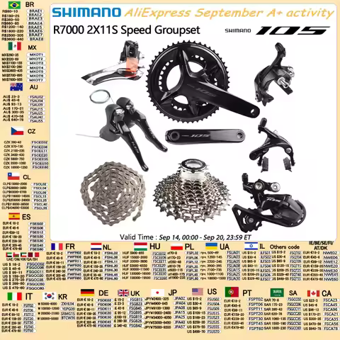 SHIMANO 105 R7000 Groupset 2x11 Speed Set R7100 Crankset 50-34T 52-36T Road Bike Bicycle Kit Groupse