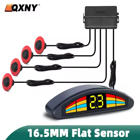 16.5mm Parktronic Car 4 Parking Sensor Kit Flat Reversing Backup Radar Recoil Auto Detector Assistan