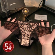 panties women panties <[5 Pieces] Lace Breathable Low-Waisted Panties for Women