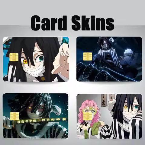 Cool Anime I-Iguro Obanai Card Stickers Cartoon Decorative Small Waterproof Chip 4PCS Card Sticker N
