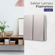 Luxury 2-Way Frameless Panel Light Switch 2 Gang - 2 Way Frameless Luxury Switch Panel Elegant Light