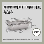 4423-P Aluminium Foil Tray with Lid【5 sets ±】My Chef Foil Tray - Rectangle / Rectangular Shape