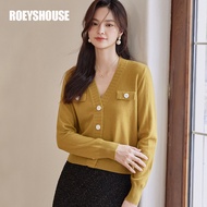 Roey s house | เสื้อคาร์ดิแกนสีพื้น V-Neck วูล