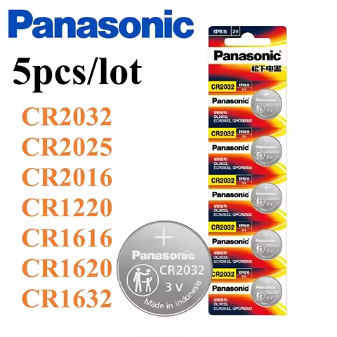5Pcs Original Panasonic CR2032 CR2025 CR2016 CR1632 CR1616 CR1620 CR1220 Lithium Battery CR2032 Batt