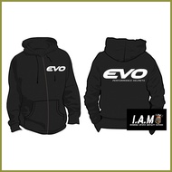 ❖ ◊ ◧ Motorsports "white EVO Helmet" Customized Hoodie Jacket with Zipper Makapal Top High Quality