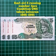 (A222) Rm5 siri 6 duit kertas lama duit syiling lama barang antik barang lama mata wang lama kedai d