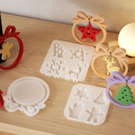 Christmas Decoration Pendant Silicone Mold DIY Bow Circle Snowflake Elk House Christmas Tree Pendant