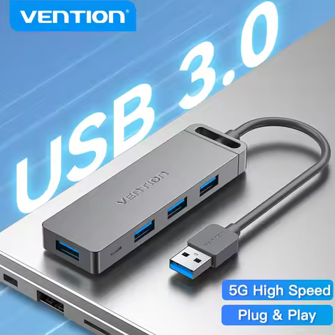 Vention USB 3.0 Hub 4 Ports USB HUB for Mouse, Keyboard Compatible with Ipad MacBook Pro Air Laptop 