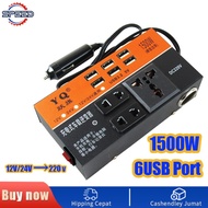 2000W Car Inverter 12V 24V to 220V Power Converter Multi-function Truck Socket Charger DC Inverter