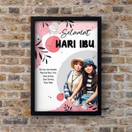 Customized Gift Photo Frame "MOTHER'S DAY  1Photo DESIGN 9 " for Her / Him [FREE FRAME]