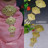 Bross Etnik  / Bross Hijab / Bross Kebaya / Bross Susun Tiga Warna Emas AABR333
