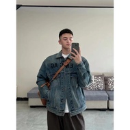 BAL ** CIAGA BALENCIAGA Original Label 1: 1 Chest Embroidered Denim Jacket Loose Fit Men Women Same 