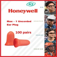 Honeywell Max 1 Disposible Uncorded Ear plugs - 100pairs