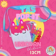 Tas Pop It Unicorn Sling bag edition premium import size 13cm free tali selempang Tas Anak Tas Handphone Tas Kids Toy Tas School