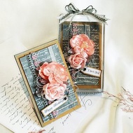 玫瑰芍藥緞帶花 手工卡片(含禮盒包裝 可客製化)
