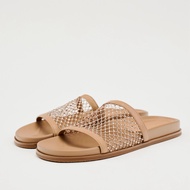 Authentic NEW original Spain ZARAˉ 2024 Discount Season Fashion Casual Wear Flat Sandals Mesh Bright