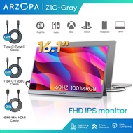 Arzopa Z1C - 16.1 "100% sRGB Kickstand Portable Monitor 1080P FHD พร้อม USB C HDMI Monitor Extension