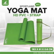 SPORTLAND Yoga Mat Fitness Portable HD PVC+strap 183x61x0.6cm GN Semi PRO (1950)