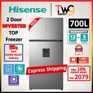 FREE SHIPPING Hisense 700L 2 Door Inverter Top Freezer Refrigerator Fridge With Auto Ice Maker  Dispenser RT749N4ABVI