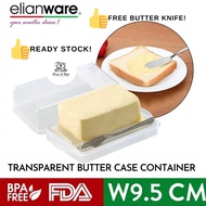 [READY STOCK IN SINGAPORE] BPA-FREE Transparent Butter Case Storage Container Holder Keeper + FREE Butter Knife (MICROWAVABLE)