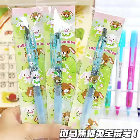 3pcs/set Japanese ZEBRA Limited Edition Four-Leaf Clover Sugarbunnies DIY Design Student School Blac