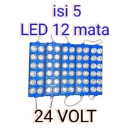 isi 5 Lampu LED Modul (2 X 6 ) 12 Mata Besar 6 Watt 24 VOLT LAMPU KOLONG TRUK BUS LAMPU LED VARIASI 