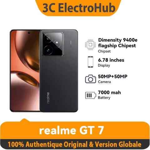 【EU Version】Realme GT 7, Lighthouse 5G Dimensity 9400e Chipset, 6.78 inches, 120Hz Cooler, 120W Fast