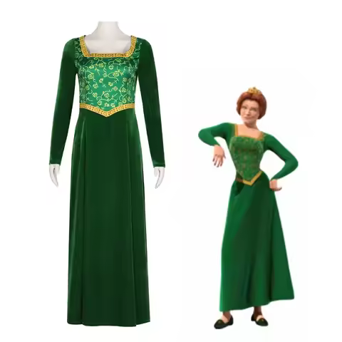 Princess Fiona Cosplay Costume Anime Shrek Wife Green Fiona Cos Dress Outfit ForLadies Women Hallowe
