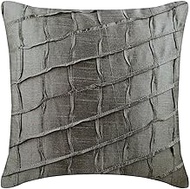 The HomeCentric Decorative Cushion Covers Pack of 2, 65x65 cm (26"x26") Silver, Silk Throw Cushion C