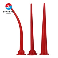OWNNEPH Caulking Nozzle, 300mm/11.8in Red Structural Adhesive Nozzle, Lengthening Curved Caulking No