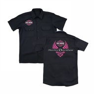 kemeja PDH pendek HD PINK workshit hitam pendek distro bandung
