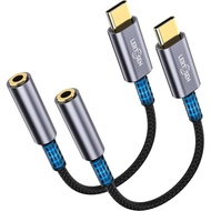 2 Pack USB C to 3.5mm Headphone Jack Adapter – HiFi Audio Dongle, Type C to Aux Female Cable Cord Co