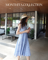 DAHLIA BLUES WRAP DRESS / MONTHITA.COLLECTION