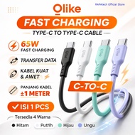 OLIKE Type C to Type C Fast Charging Data Charger Cable 65W 100cm D306CC D309BCC D307CC Original