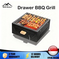 31CM BBQ Grill Stainless Steel Portable BBQ Grill Outdoor Barbecue Charcoal Camping Picnic Grill