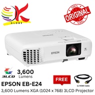 EPSON EB-E24, EB E24, E24 / EB-X06 3600 LUMENS PROJECTOR 3LCD XGA 1024x768, CONTRAST RATIO: 15000:1,