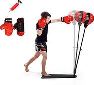 LDAILY Boxing Ball Set, Punching Bag with Adjustable Height Standing Base, Adult Boxing Punch Exercise Bag with Gloves and Hand Pump, Boxing Punching Ball Set for Kids &amp; Adults…