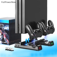 Ful  PS4 Stand Cooling Fan Vertical Stand With 10 Slots Dual Controller Port Charger Dock Station For Playstation 4/PS4 Slim/PS4 Pro nn