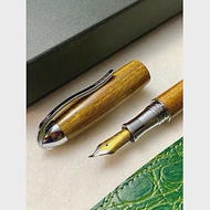 3952老山羊-那魯灣 綠檀木 高清高亮版 雙色書法鋼尖鋼筆
