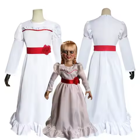Annabelle Cosplay Costume Women Dress Adult Halloween Dress Up Party Costume Full Set