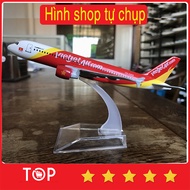 Vietjet air airbus A320 Mô hình máy bay tĩnh đúc kim loại 16cm