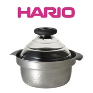 HARIO GIS-200 Yukihira Rice Pot Cooker - Induction Compatible, For 1 to 3 Cups, Silver