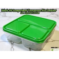 CHCO-310-T Yokafo 310 3compartment Transparence Rice Container L18.5xW17.5xH5cm