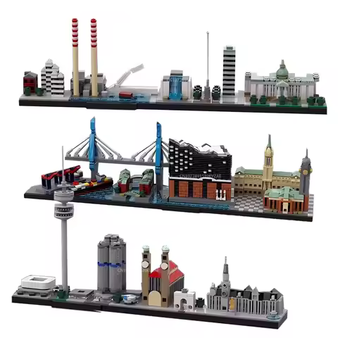 MOC City Architecture Skyline Germany Hamburg Dublin Munich House Street View Sets Building Blocks T